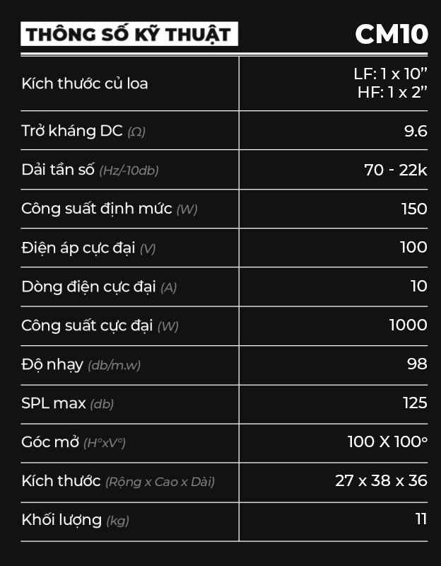 loa sân khấu dare - loa monitor CM10