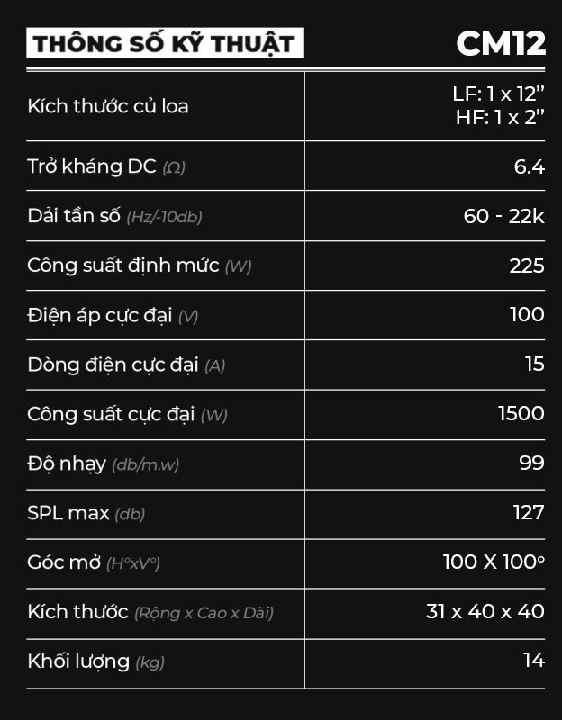 loa sân khấu dare - loa monitor CM12 loa sân khấu dare - loa monitor CM12